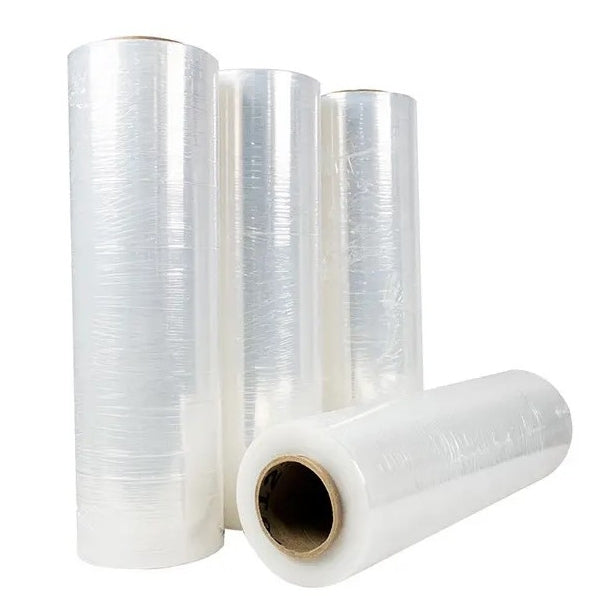 4 x Stretch Hand Pallet Wrap 500mm x 400M 25MIC Shrink Wrap - Clear (50mm Core)
