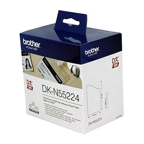 Brother DK-N55224 DKN55224 Original Black Text on White Continuous Paper Label Roll Non-Adhesive 54mm x 30.48m