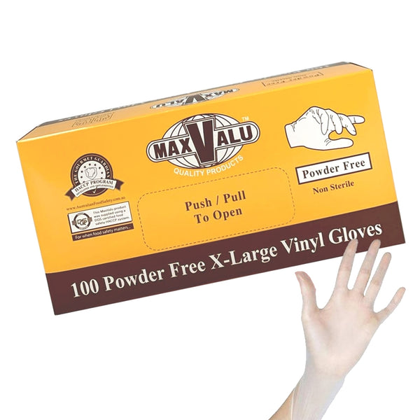 Clear Vinyl Gloves Powder Free Pack of 100 - Extra Large