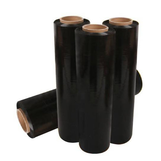 4 x Stretch Hand Pallet Wrap 500mm x 400M 25MIC Shrink Wrap - Black