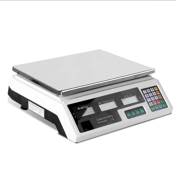 40KG Digital Electronic Weighing Scale for Commercial Use - White