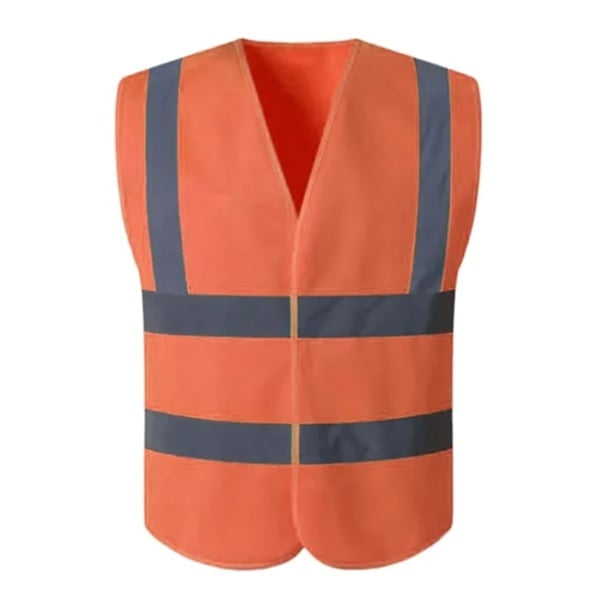 10-Pack Reflective Vest Safety Workwear Unisex High Visibility Orange - L