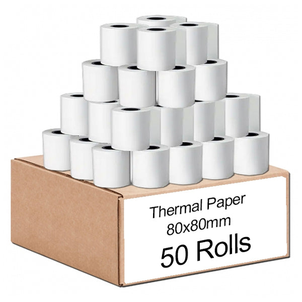 50 Bulk Rolls 80x80mm Thermal Paper Cash Register Receipt Roll