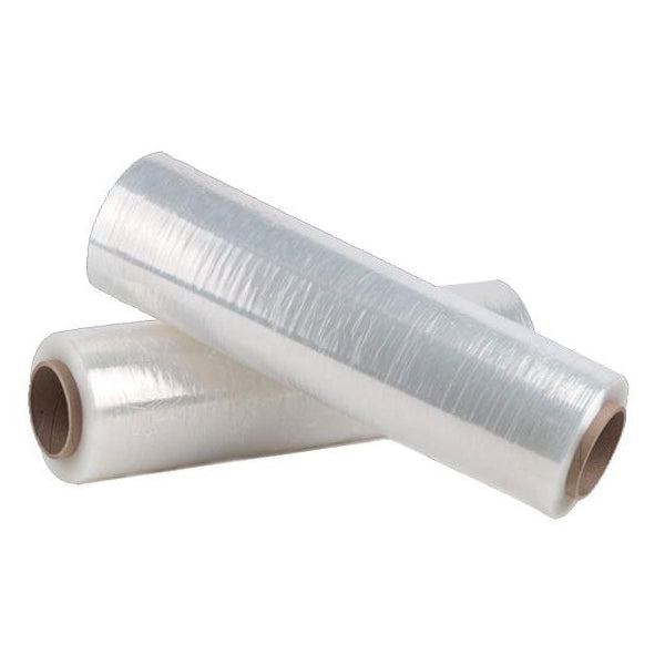 2 x Stretch Hand Pallet Wrap 500mm x 400M 25MIC Shrink Wrap - Clear (50mm Core)