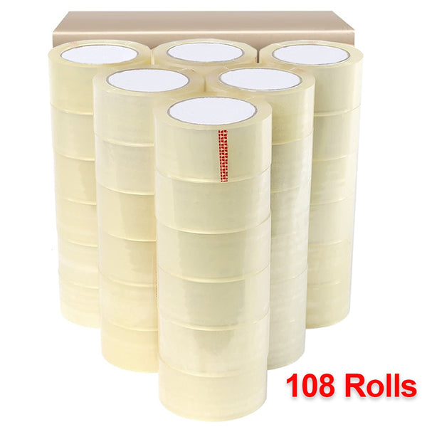 108 Rolls Clear Packaging Tape 48mm x 75m Carton Sealing & Packing Tape