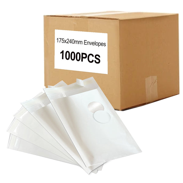 1000PCS Laminated Paper Business Envelope 175 x 240mm White Tear & Moist Resistant