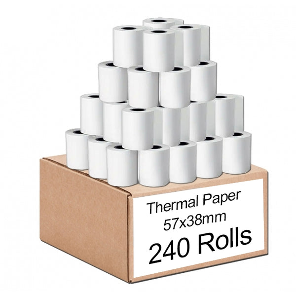 240 Bulk Rolls 57x38mm Thermal Paper EFTPOS Roll