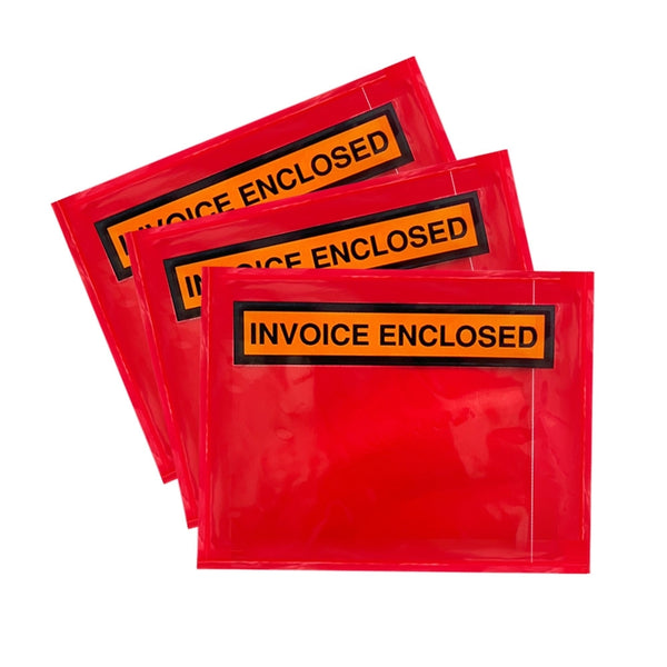 5000PCS Invoice Enclosed 115 x 150mm Doculopes Sticker Pouch Document Envelope Red