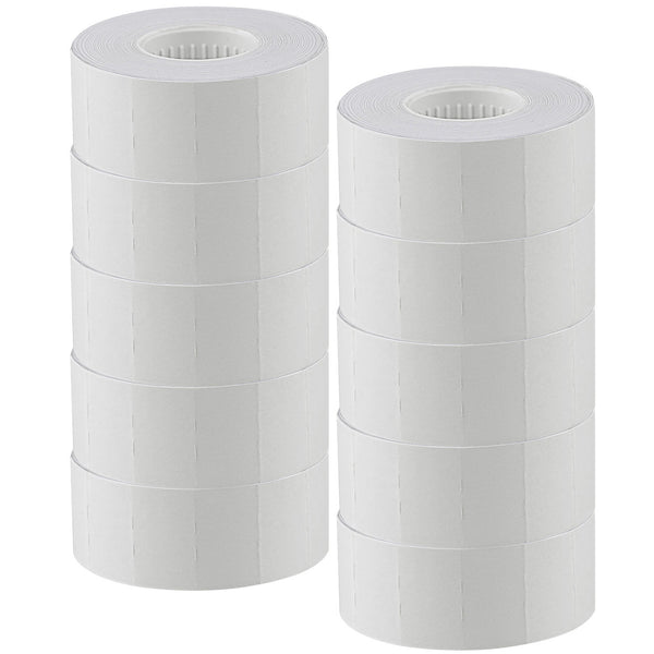 10 Rolls Plain White Price Labels 26x16mm for Double Line Pricing Guns
