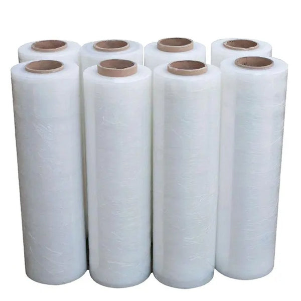 8 x Stretch Hand Pallet Wrap 500mm x 400M 25MIC Shrink Wrap - Clear (50mm Core)