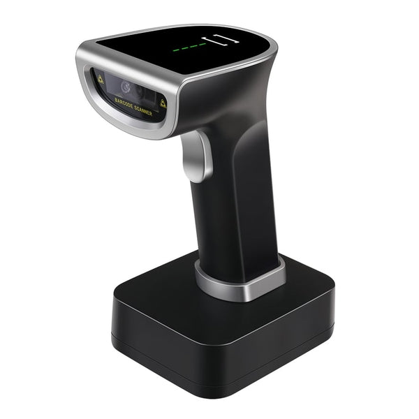 Wireless 2D Barcode Scanner with Power Button & Built-in Battery Charging Base Included (IS-6800DW)