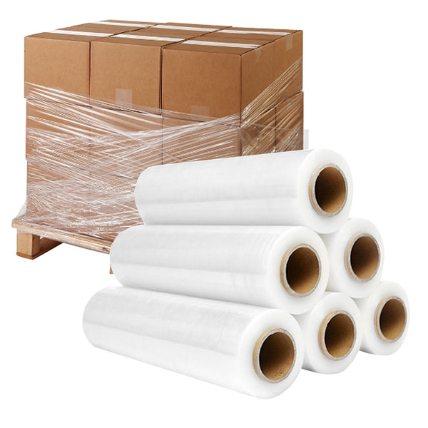 20 x Stretch Hand Pallet Wrap 500mm x 400M 25MIC Shrink Wrap - Clear (50mm Core)