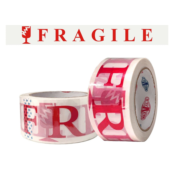 6 Rolls White FRAGILE Packaging Tape 48mm x 75m