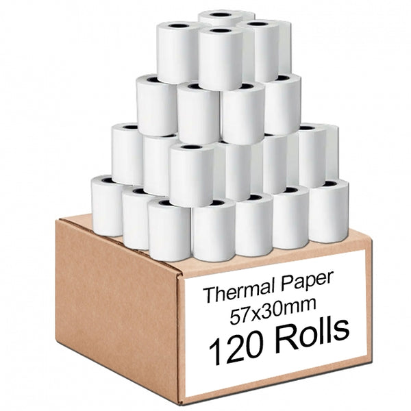 120 Bulk Rolls 57x30mm Thermal Paper EFTPOS Roll