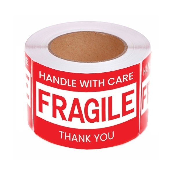 Fragile Shipping Label Handle With Care Warning Adhesive Sticker 76x50mm (500 Labels per Roll)
