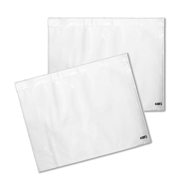 500PCS Doculopes 175mm x 230mm Invoice Enclosed Sticker Pouch Document Envelopes Plain White