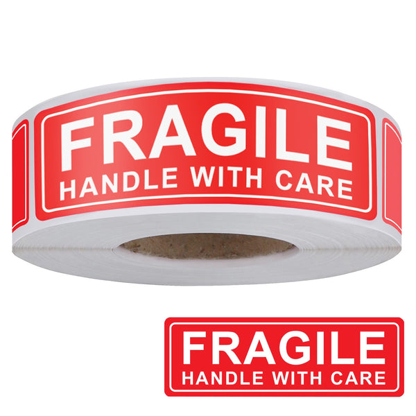 FRAGILE HANDLE WITH CARE Shipping Label Warning Adhesive Sticker 75x25mm (1000 Labels per Roll)