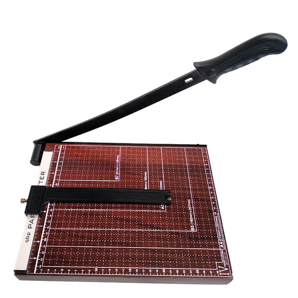Office A4 Guillotine Paper Cutter - Wood Base
