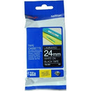 Original Brother TZe-355 TZe355 24mm White Text on Black Laminated Tape - 8 metres
