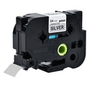 Generic Brother TZe-951 TZe951 24mm Black Text on Silver Laminated Tape - 8 meters