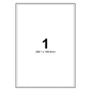 LabelMax A4 White Self Adhesive Paper Address Mailing Laser Inkjet Sticker Labels 289.1 x 199.6mm - 1 Label Per Sheet (Die-Cut)