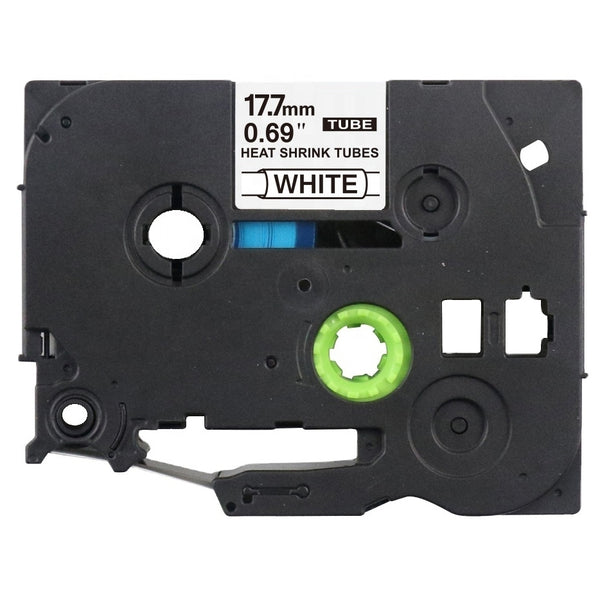 Generic Brother HSe-241 HSe241 17.7mm Black Text on White Heat Shrink Tube Tape - 1.5 meters
