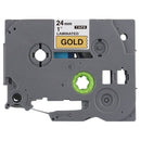 Generic Brother TZe-851 TZe851 24mm Black Text on Gold Laminated Tape - 8 meters