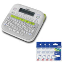 **Bundle Offer**  Brother P-touch PT-D210 Label Maker Machine + 4 x 12mm White Original Label Bundle Pack