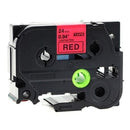 Generic Brother TZe-451 TZe451 24mm Black Text on Red Laminated Tape - 8 meters
