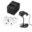 Epson TM-T82IVL Thermal Receipt Printer (C31CL45841) & Zebra DS2208 Barcode Scanner (DS2208-SR7U2100SGW) &  50 Bulk Rolls 80x80mm Thermal Receipt Rolls Bundle