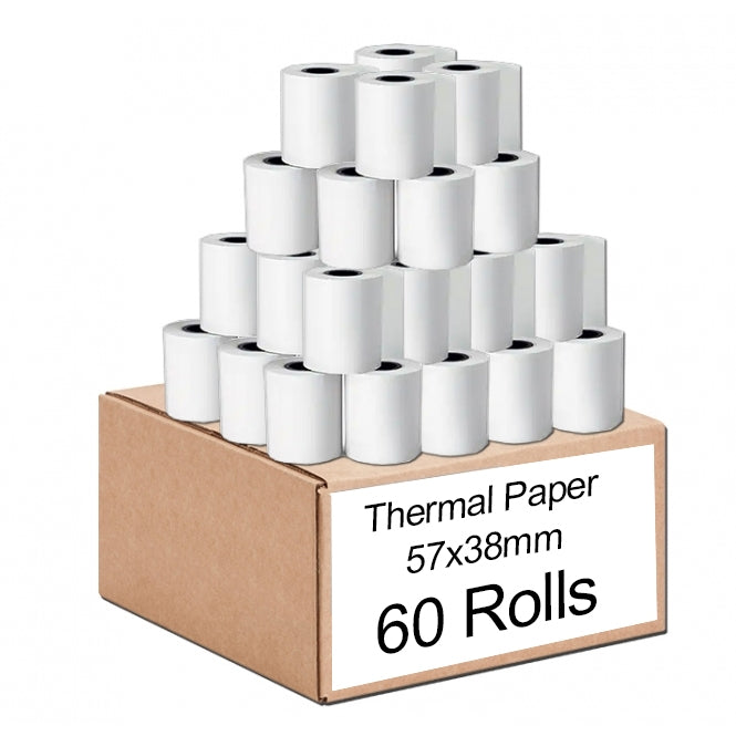 60 Rolls 57x38mm Thermal Paper EFTPOS Roll