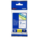 Original Brother TZe-223 TZe223 9mm Blue Text on White Laminated Tape - 8 meters