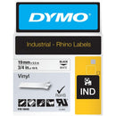 Dymo SD18445 Original 19mm Black Text on White Vinyl Industrial Rhino Label Cassette - 5.5 meters