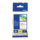 10 x Original Brother TZe-242 TZe242 18mm Red Text on White Laminated Tape - 8 meters