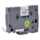 Generic Brother TZe-MQF31 TZeMQF31 12mm Black on Pastel Purple Laminated Tape - 4 metres