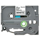 5 x Generic Brother TZe-231 TZe231 12mm Black Text on White Laminated Tape - 8 meters