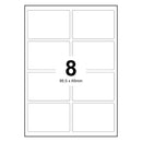 1000 Sheets A4 White Self Adhesive Paper Address Mailing Laser Inkjet Sticker Labels 95.5 x 65mm - 8 Labels Per Sheet