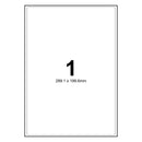LabelMax A4 White Self Adhesive Paper Address Mailing Laser Inkjet Sticker Labels 289.1 x 199.6mm - 1 Label Per Sheet (Die-Cut)