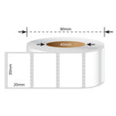 30mm X 20mm Perforated Direct Thermal Labels White - 1200 Labels per Roll