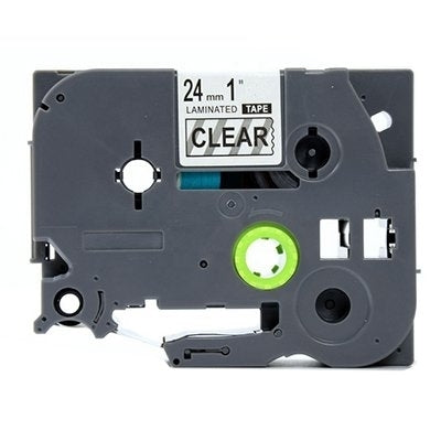 Generic Brother TZe-151 TZe151 24mm Black Text on Clear Laminated Tape - 8 meters