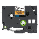 Generic Brother TZe-B31 TZeB31 12mm Black Text on Orange Fluorescent Laminated Tape - 5 meters