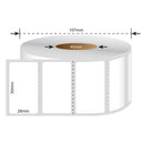50mm X 28mm Perforated Direct Thermal Labels White - 2000 Labels per Roll
