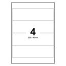 300 Sheets A4 White Self Adhesive Paper Address Mailing Laser Inkjet Sticker Labels 200 x 60mm - 4 Labels Per Sheet