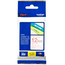 3 x Original Brother TZe-132 TZe132 12mm Red Text on Clear Laminated Tape - 8 meters