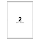 LabelMax A4 White Self Adhesive Paper Address Mailing Laser Inkjet Sticker Labels 199.6 x 143.5mm - 2 Labels Per Sheet (Die-Cut)