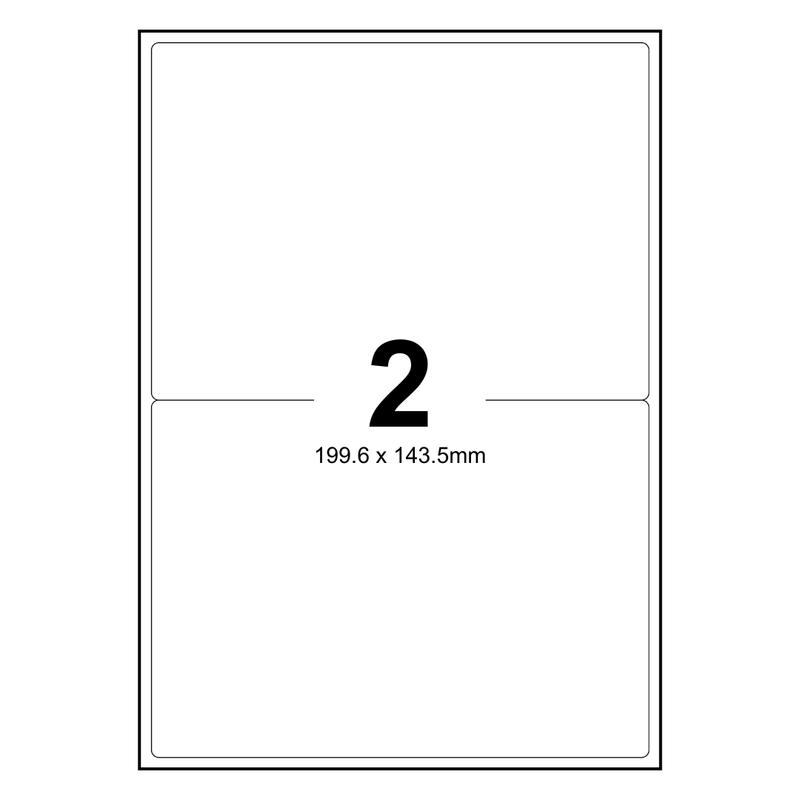 1000 Sheets A4 White Self Adhesive Paper Address Mailing Laser Inkjet Sticker Labels 199.6 x 143.5mm - 2 Labels Per Sheet