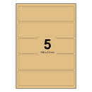 LabelMax A4 White Self Adhesive Paper Address Mailing Laser Inkjet Sticker Labels 196 x 51mm - 5 Labels Per Sheet (Die-Cut)