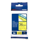10 x Original Brother TZe-S661 TZeS661 36mm Black Text on Yellow Strong Adhesive Laminated Tape - 8 metres