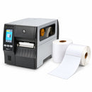 Zebra  ZT411 Thermal Transfer Industrial Label Printer 203dpi USB / Ethernet / Serial / Bluetooth / USB-Host (ZT41142-T0P0000Z) + 30 Rolls Thermal Transfer 100mm X 150mm Perforated Labels White Bundle
