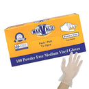 Powder Free Clear Vinyl Gloves Pack of 100 (1 box) - Medium
